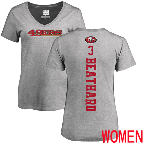 San Francisco 49ers Ash Women C. J. Beathard Backer #3 NFL T Shirt->san francisco 49ers->NFL Jersey